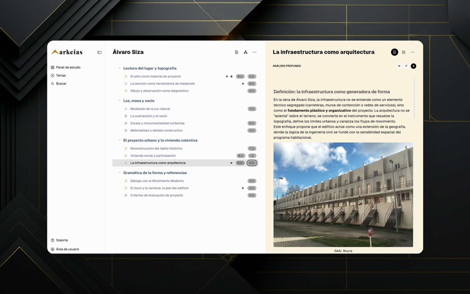 Facetas del tema y subrayados personales